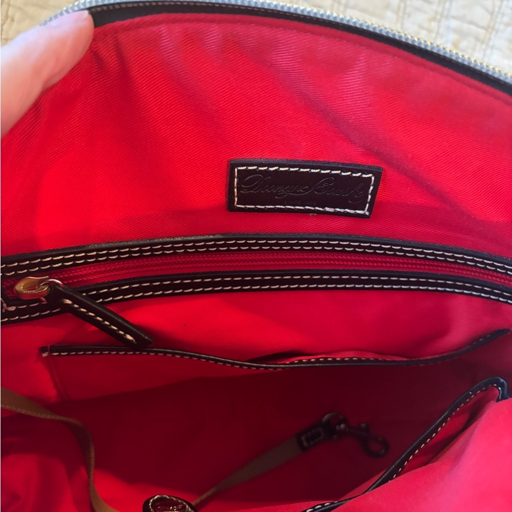 Dooney & Bourke Black and White Houndstooth Satchel - Picture 5 of 6